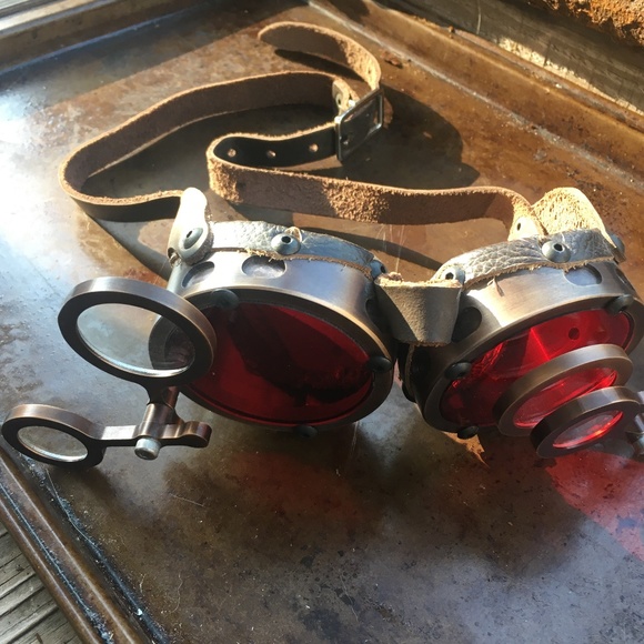 Steampunk Burning Man Aviator Inspector Goggles Cosplay Dystopian - Picture 13 of 14